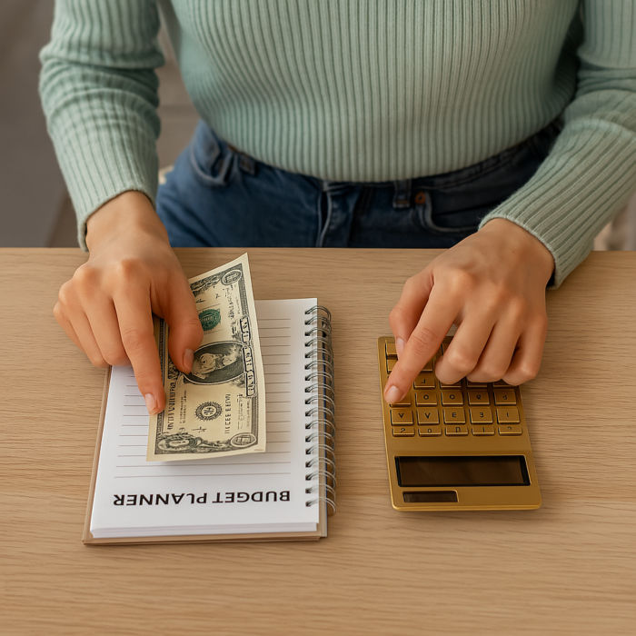 A person budgeting only the money currently available
