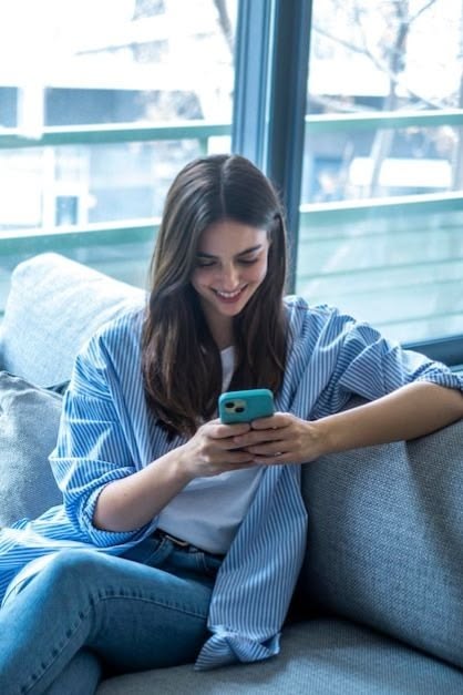 a lady using her phone