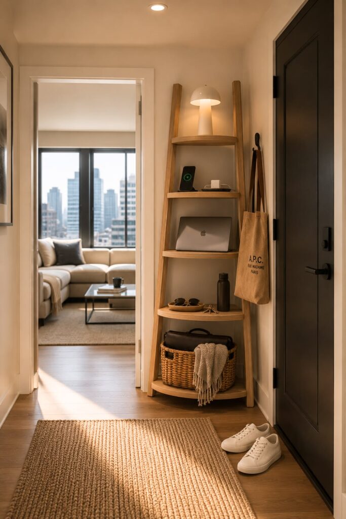 a landing spot near door