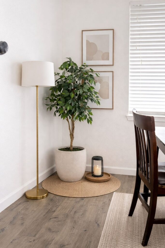 empty corner in a living room