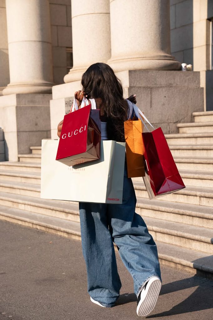 lady after an expensive shopping