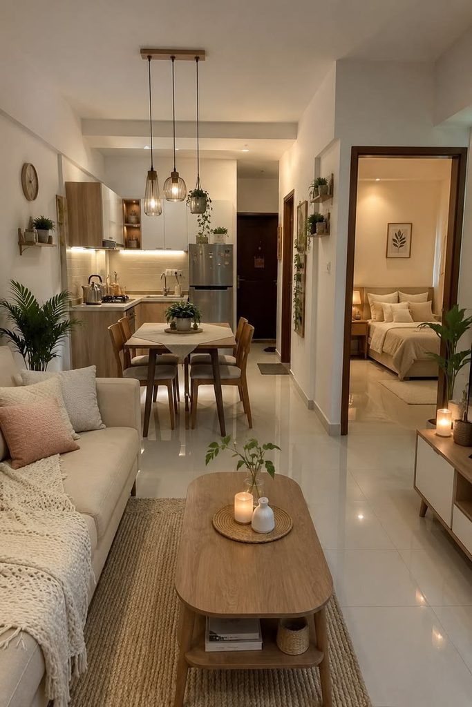 a decorated living room