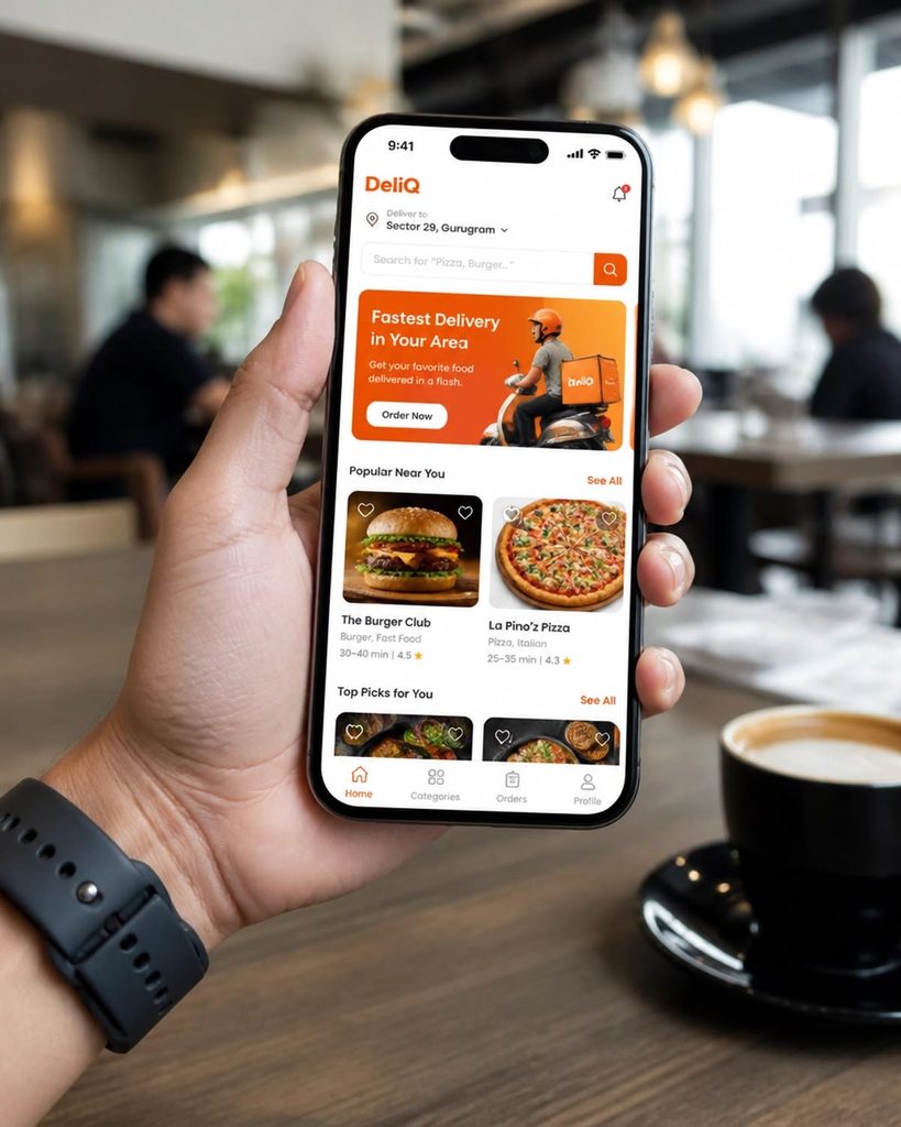 mobile phone displaying an order