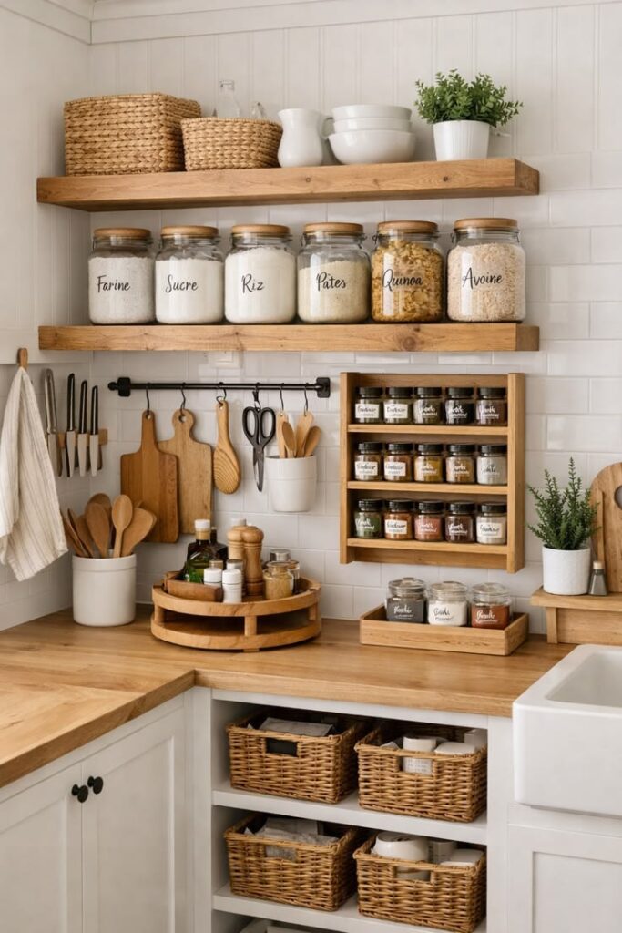 neat and tidy kitchen counter as regards to how to organize a small apartment