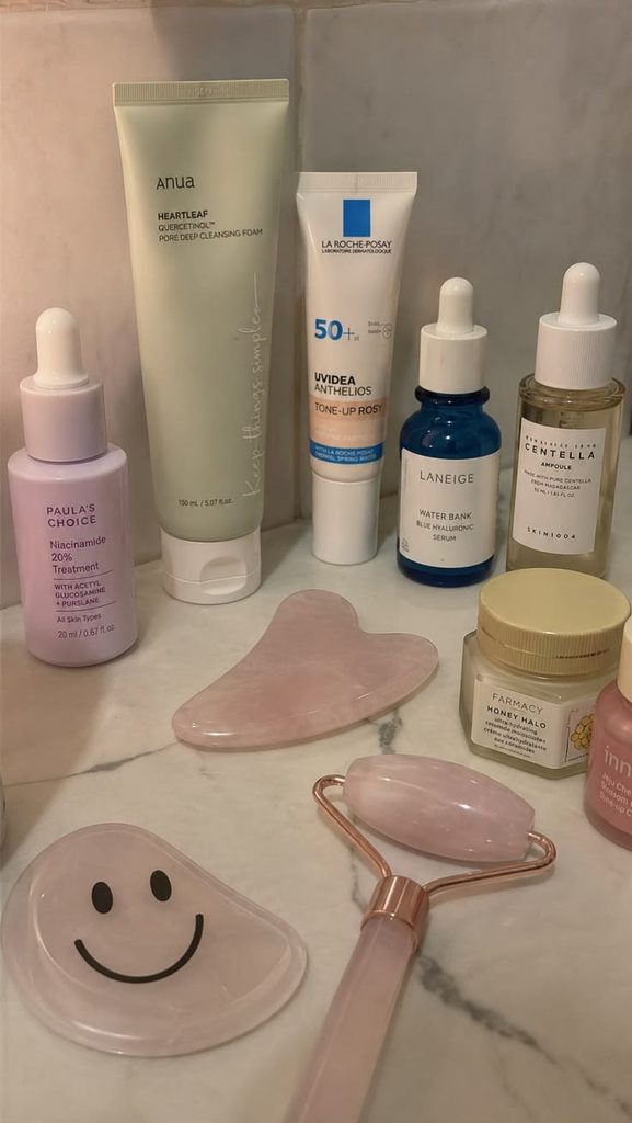 skincare routine as part of the  expenses to budget for when living alone