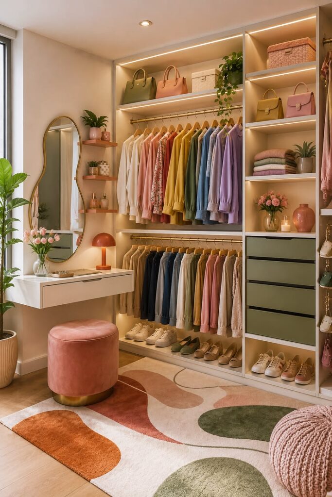 small apartment  with a nice closet organization 