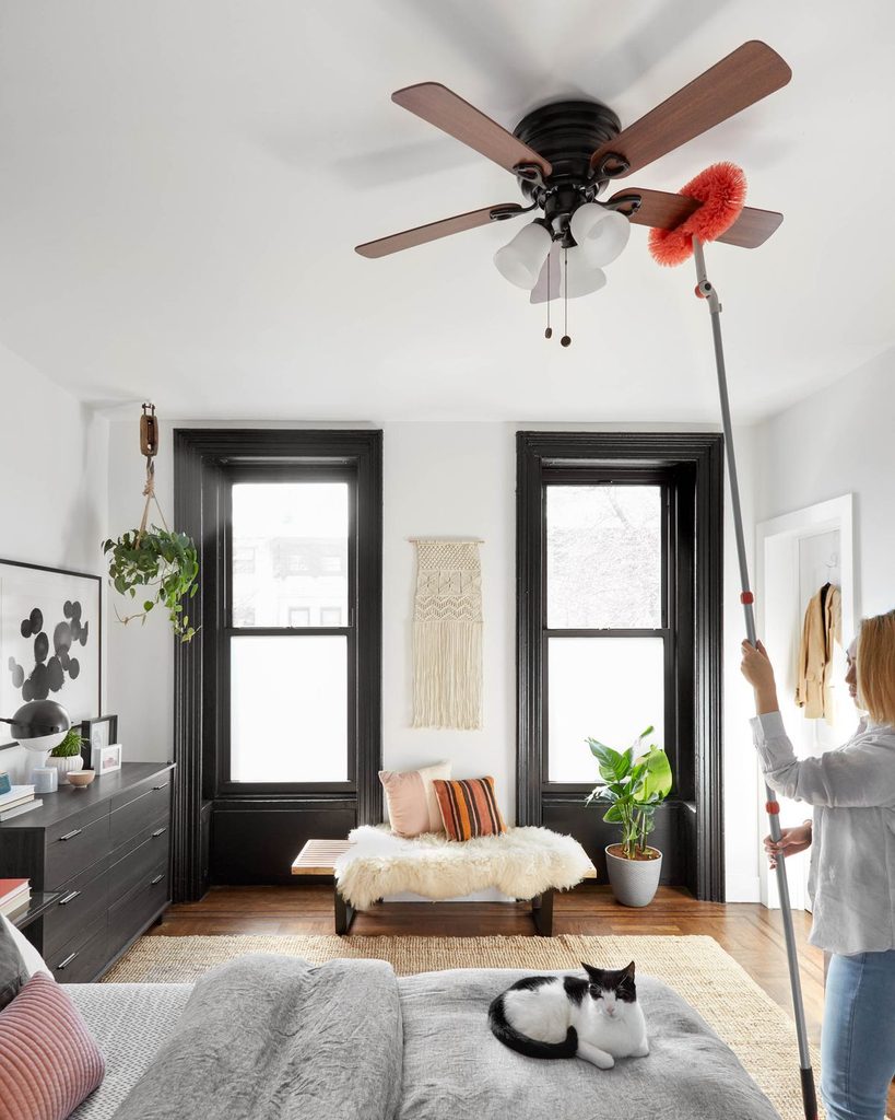 lady clean a living room ceiling fan as regards to first apartment mistakes you’ll want to avoid.