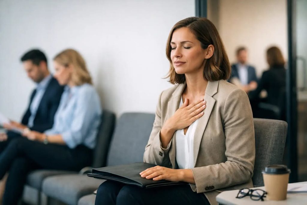 calm before job interview young lady