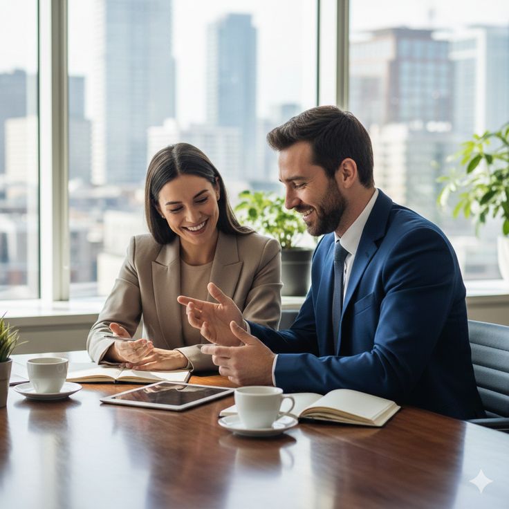 office workers having discussion