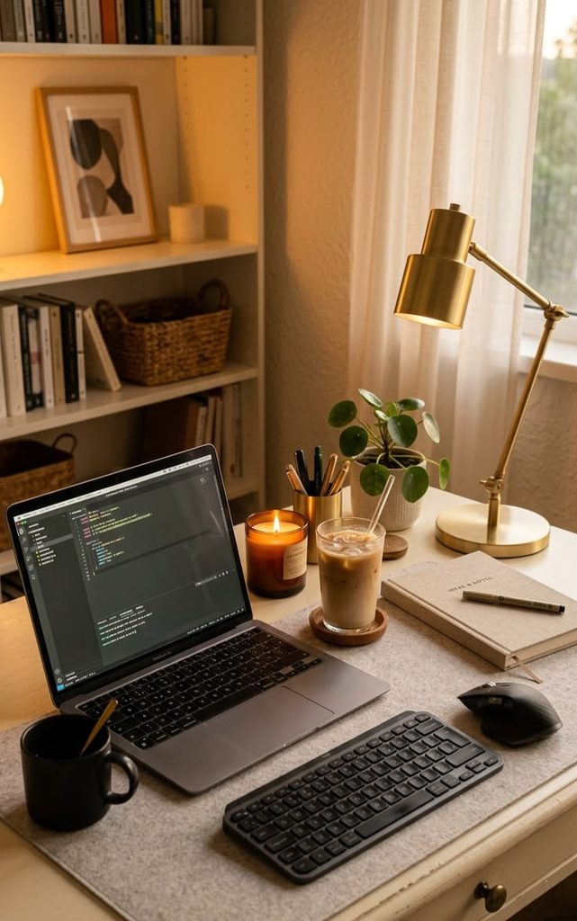professional video interview workspace